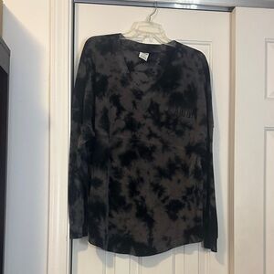 PINK Victoria's Secret Black Tie-Dye Sweatshirt